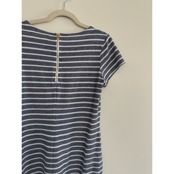 STS Sail to Sable Navy and White Jersey Shift Dress Size Medium - Picture 3 of 5